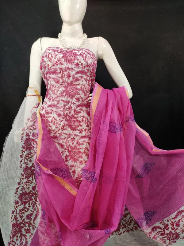 Bright_Kota_Doria_Pink_Blockprinted_Suit_(Top+Dupatta+Bottom)