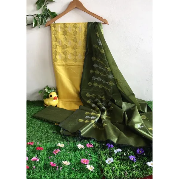 Katan_Silk_Embroidered_Yellow_&_Green_Suit