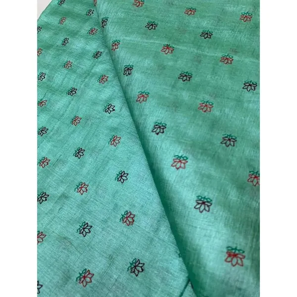Silkmark_Pure_Tussar_Bold_Embroidered_Blue_Saree