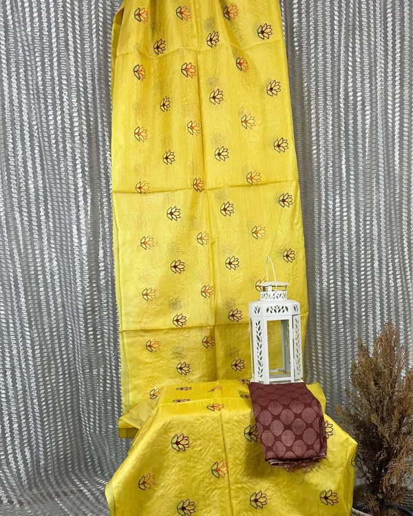 Silkmark_Pure_Tussar_Kinetic_Embroidered_Yellow_Saree