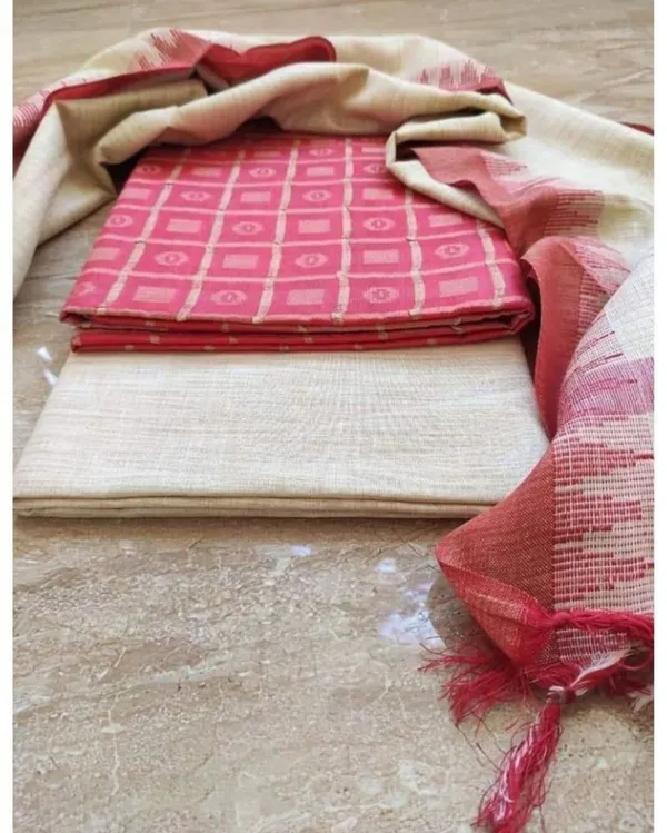 Dazzling_Khadi_Cotton_Handcrafted_Pink_Suit