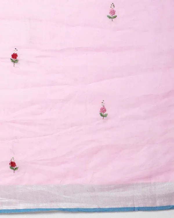 Illuminating_Pure_Linen_Floral_Embroidered_Biege_Saree
