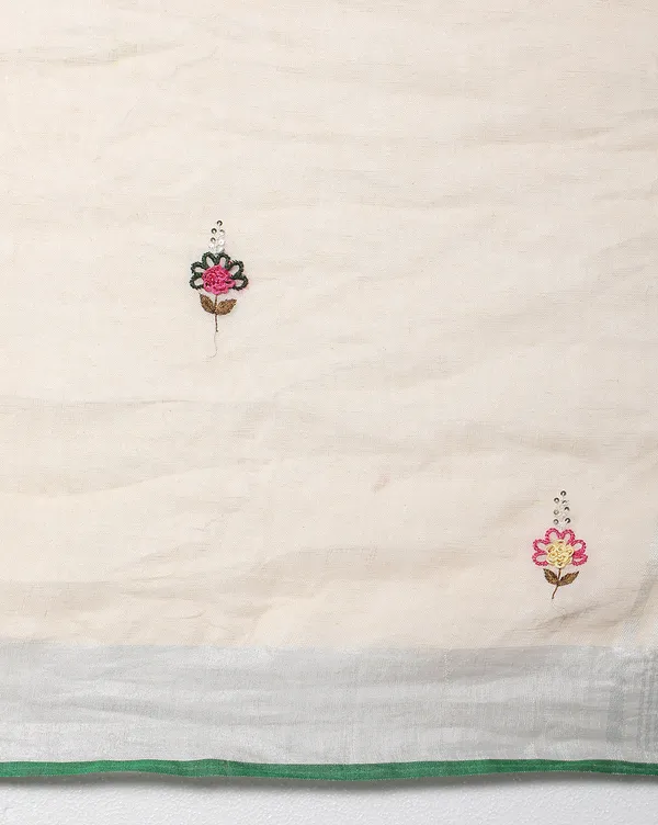 Beautiful_Pure_Linen_Floral_Embroidered_Biege_Saree