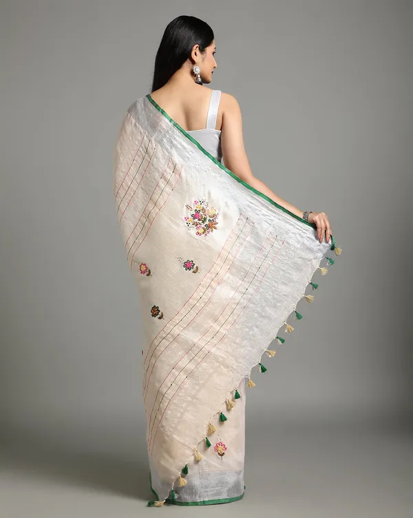 Beautiful_Pure_Linen_Floral_Embroidered_Biege_Saree