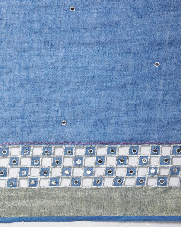 Lively_Pure_Linen_Hand_Cutwork_Design_Blue_Saree