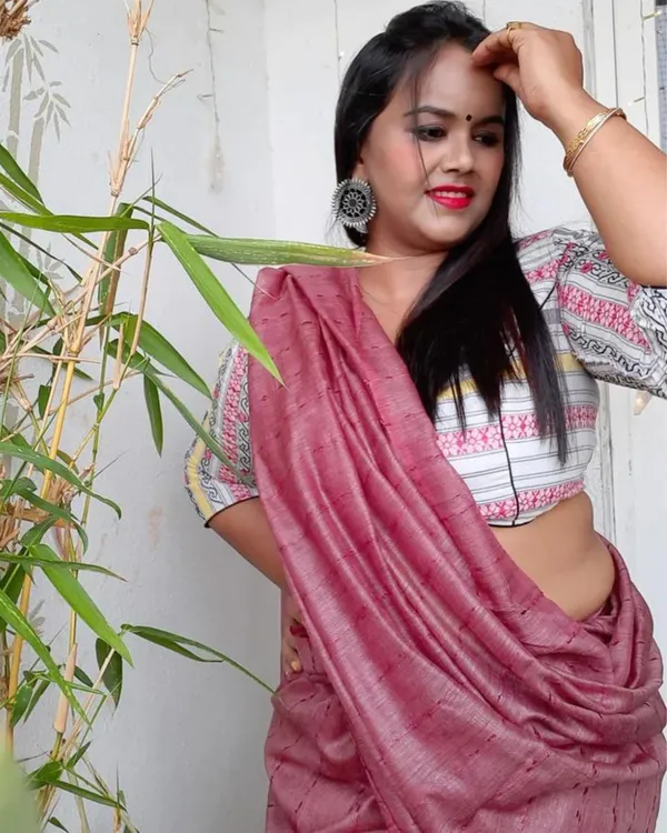 Bansbara_Tussar_Silk_Kantha_Handloom_Saree_Ruby_Pink