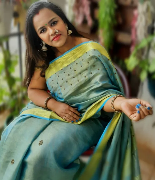 Embroidered_Pure_Tissue_Linen_Handdyed_Saree_Blue
