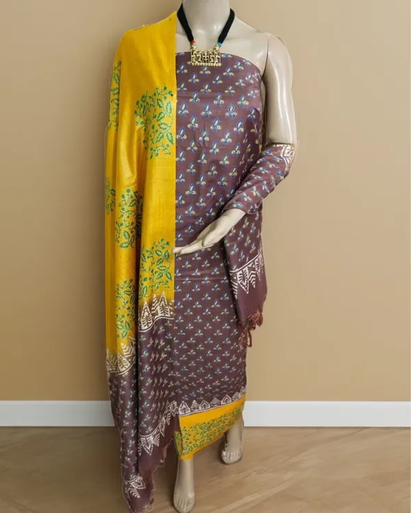 Katan_Silk_Hypnotic_Blockprint_Brown_Suit