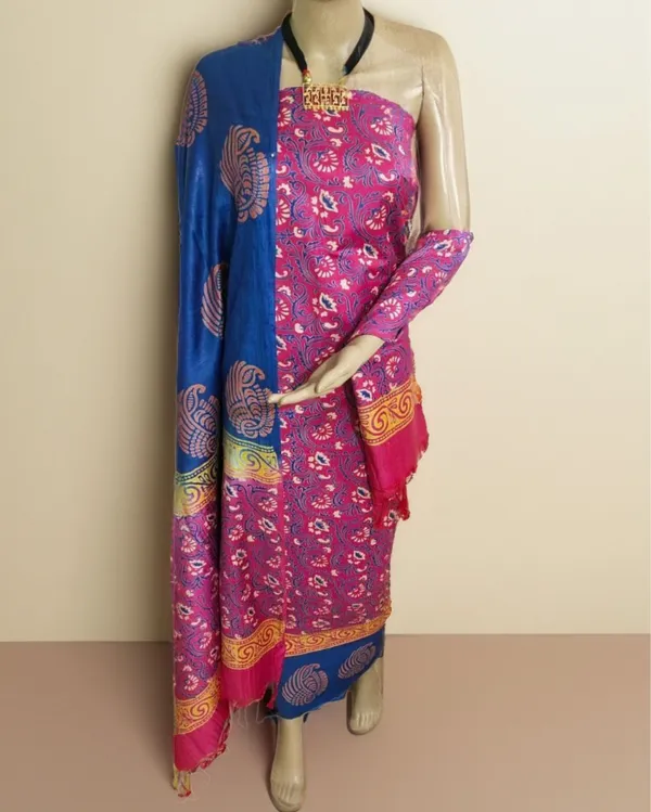 Katan_Silk_Dazzling_Blockprint_Violet_Suit