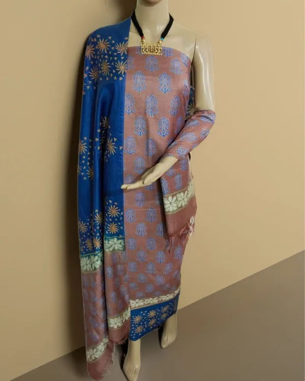 Katan_Silk_Artistic_Blockprint_Brown_Suit