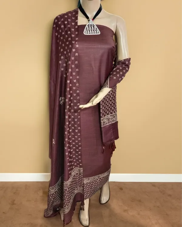 Katan_Silk_Lustrous_Blockprint_Brown_Suit