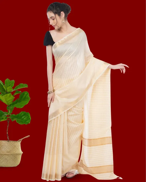 Handcrafted_Kota_Silk_White_Plain_Saree