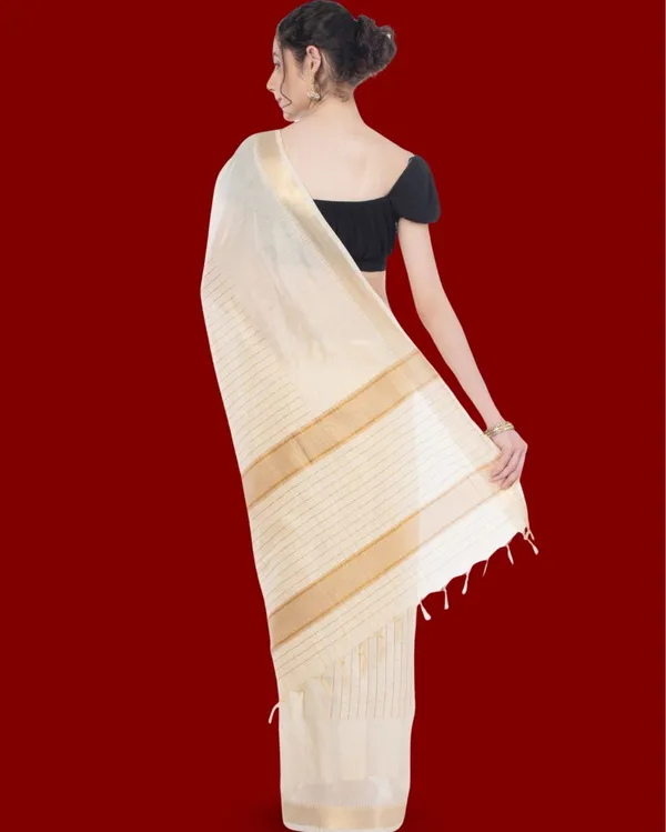 Handcrafted_Kota_Silk_White_Plain_Saree