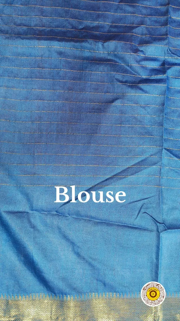 Handcrafted_Kota_Silk_Torquise_Blue_Plain_Saree