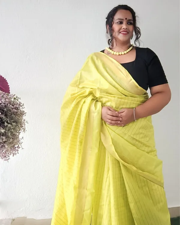 Handcrafted_Kota_Silk_Golden_Poppy_Yellow_Plain_Saree