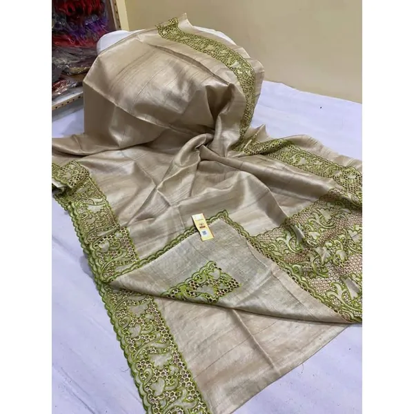 Silkmark_Certified_Poetic_Pure_Tussar_Cutwork_Beige_Saree