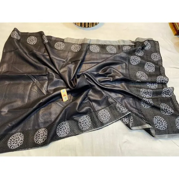 Silkmark_Certified_Poised_Pure_Tussar_Cutwork_Black_Saree