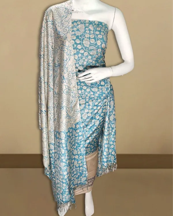 Adorable_Katan_Silk_Kalamkari_Blue_Suit