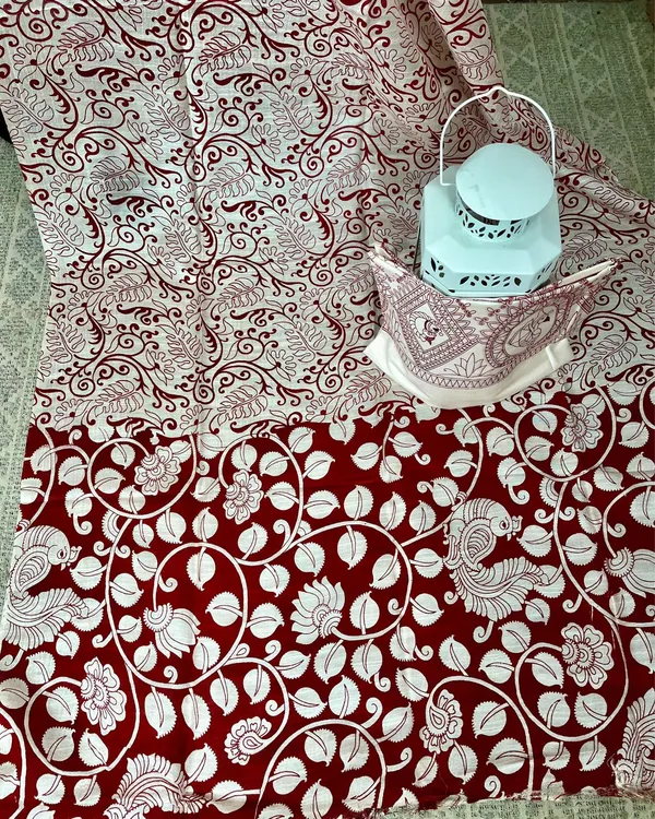 Artistic_Katan_Silk_Madhubani_Red_Suit