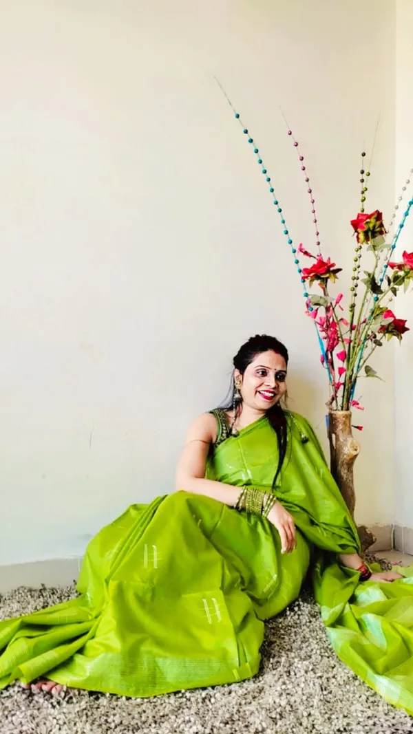 Katan_Sap_Green_Silk_Saree_Handcrafted