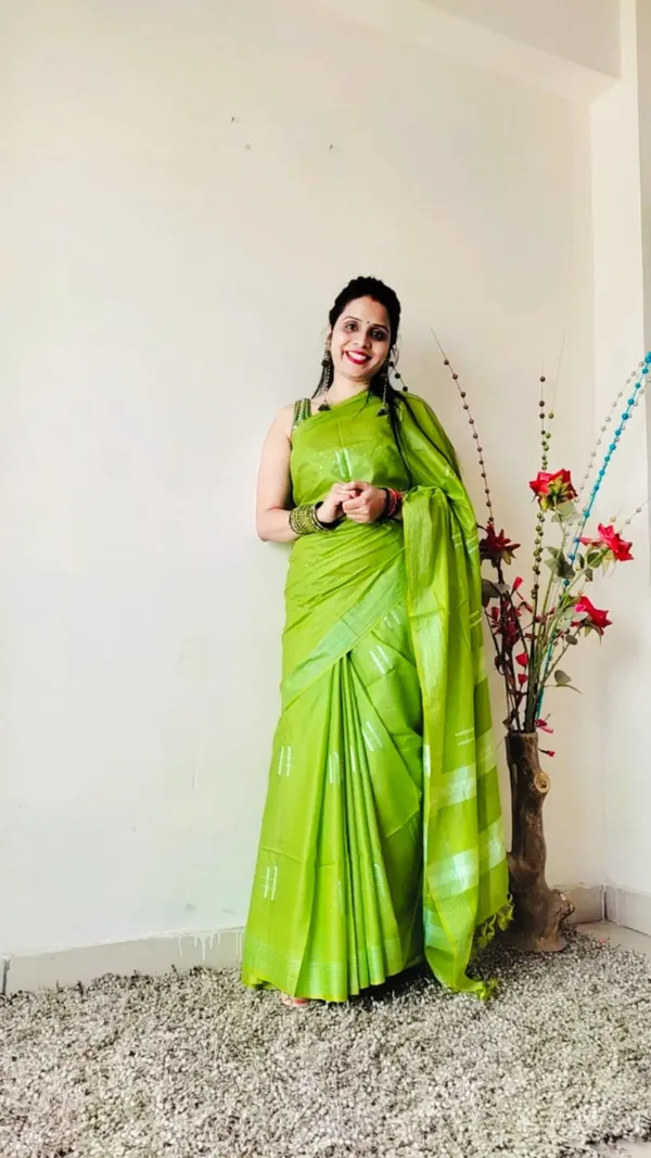 Katan_Sap_Green_Silk_Saree_Handcrafted