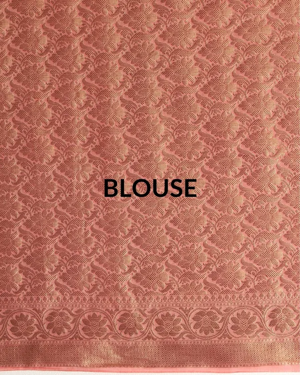 Radiating_Banarasi_Silk_Linen_Peach_Handloom_Saree