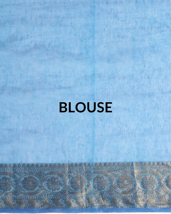 Unique_Banarasi_Silk_Linen_Blue_Handloom_Saree