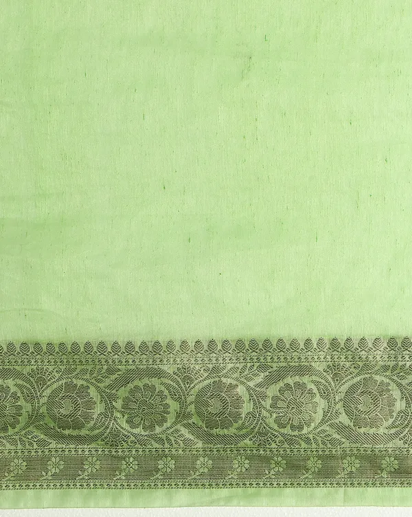 Joyful_Banarasi_Silk_Linen_Green_Handloom_Saree