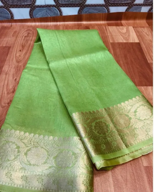 Joyful_Banarasi_Silk_Linen_Green_Handloom_Saree