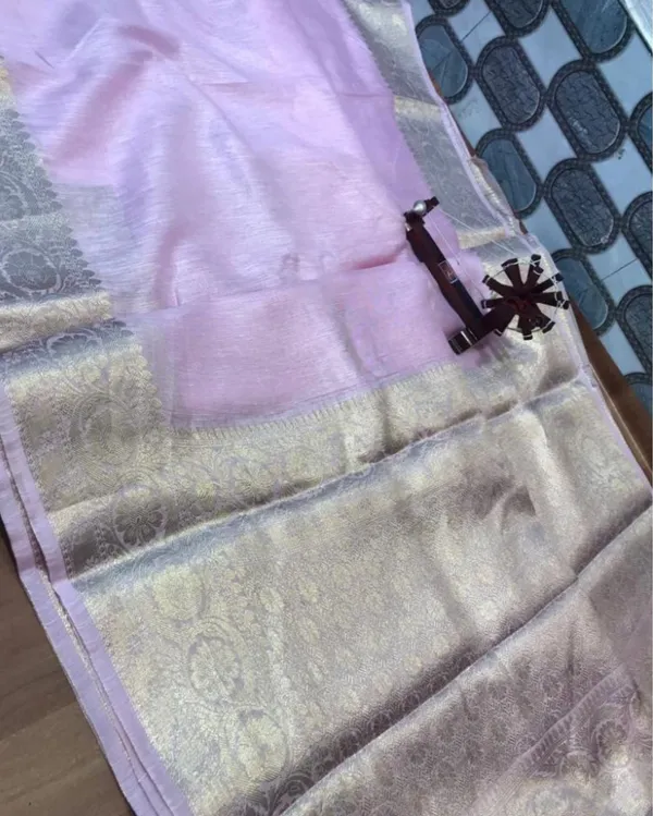 Ornamental_Banarasi_Silk_Linen_Violet_Handloom_Saree