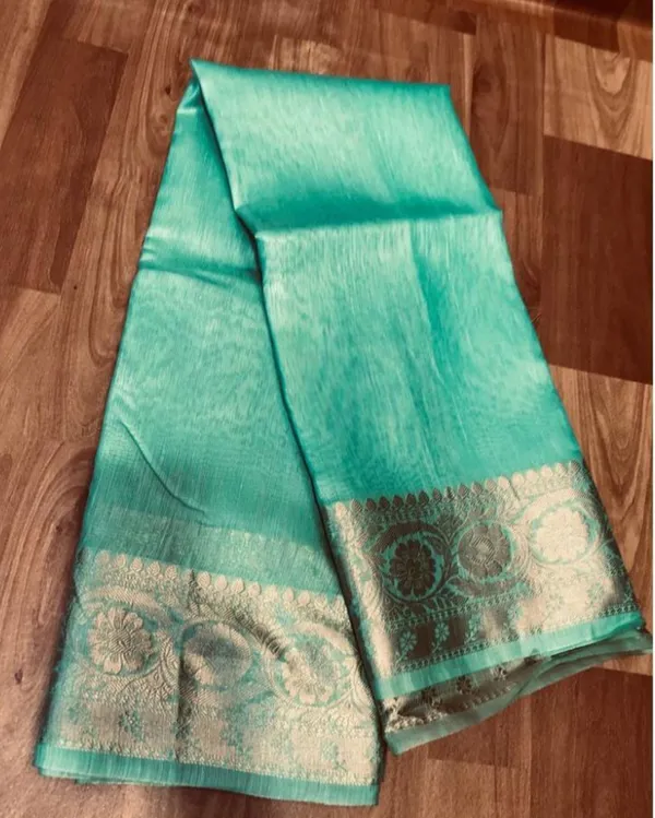 Kinetic_Banarasi_Silk_Linen_Green_Handloom_Saree