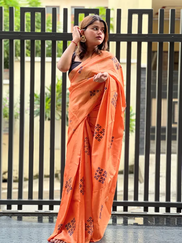 Silkmark_Pure_Tussar_Joyful_Embroidered_Brown_Saree
