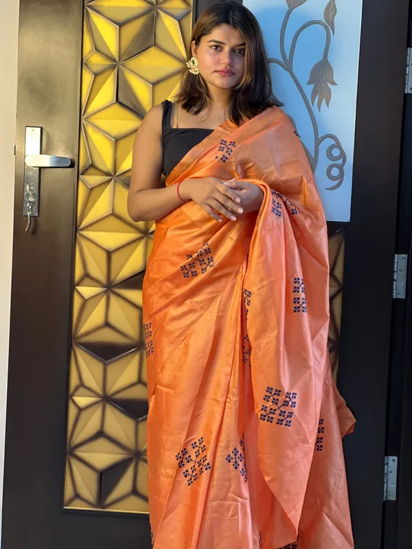 Silkmark_Pure_Tussar_Joyful_Embroidered_Brown_Saree