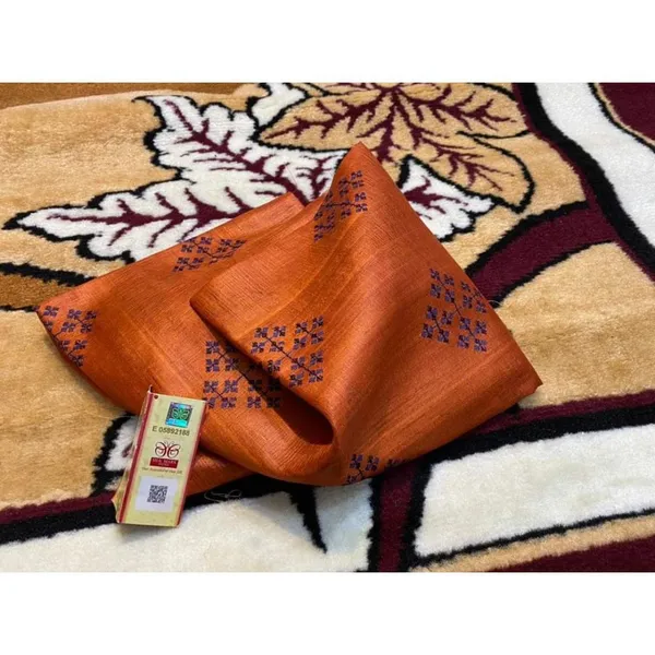Silkmark_Pure_Tussar_Joyful_Embroidered_Brown_Saree