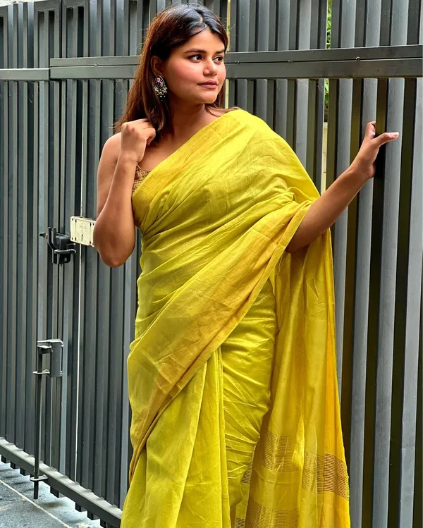 Silkmark_Muga_Tussar_Silk_Yellow_Saree