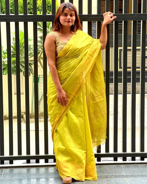 Silkmark_Muga_Tussar_Silk_Yellow_Saree