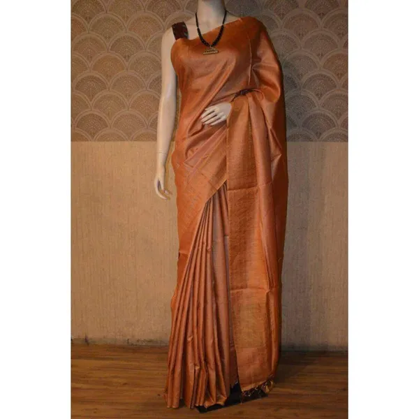 Silkmark_Muga_Tussar_Silk_Brown_Saree