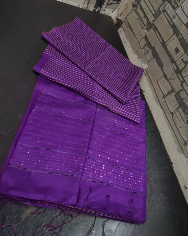Striped_Katan_Silk_Saree_Violet_Handcrafted