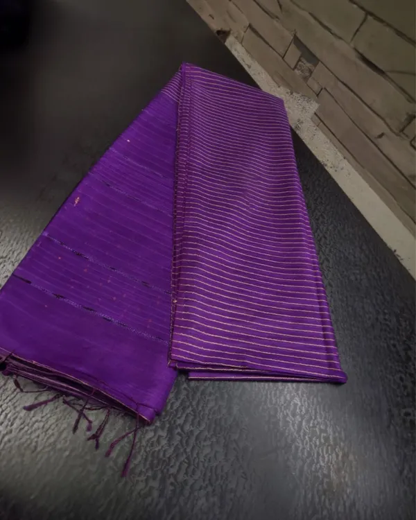 Striped_Katan_Silk_Saree_Violet_Handcrafted