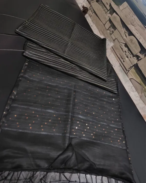 Striped_Katan_Silk_Saree_Payne'S_Gray_Handcrafted