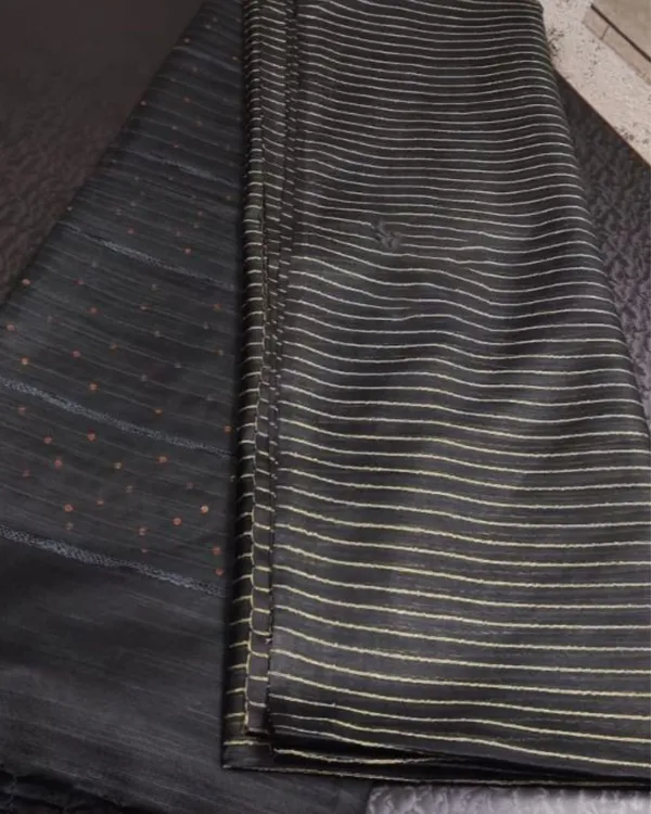 Striped_Katan_Silk_Saree_Payne'S_Gray_Handcrafted