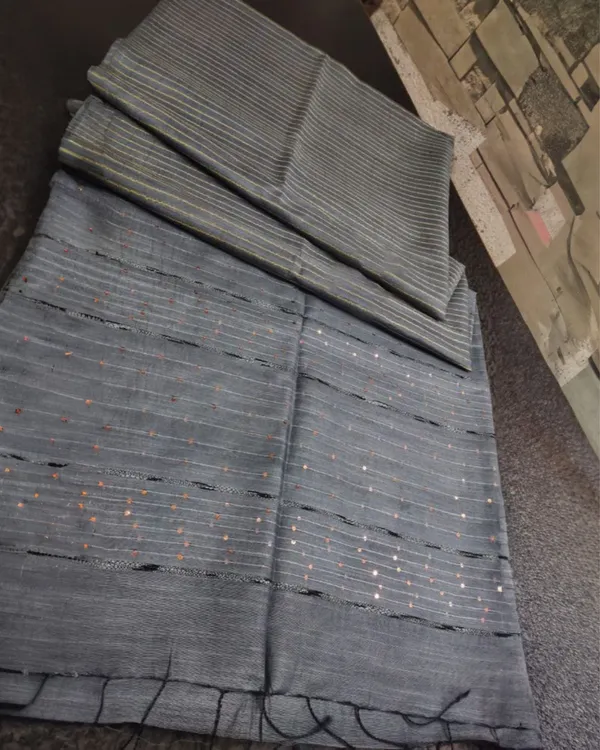 Striped_Katan_Silk_Saree_Shuttle_Gray_Handcrafted