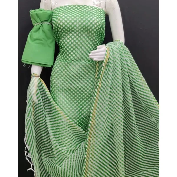 Lehariya_Kota_Doria_Green_Suit_(Top+Dupatta+Bottom)