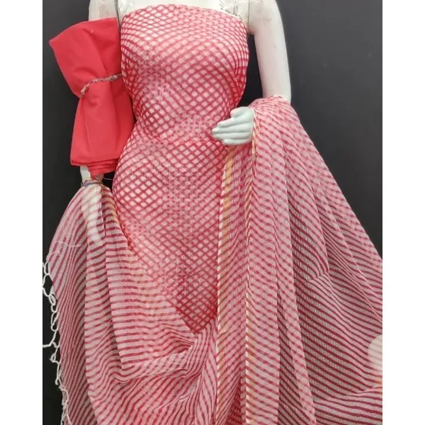 Lehariya_Kota_Doria_Red_Suit_(Top+Dupatta+Bottom)