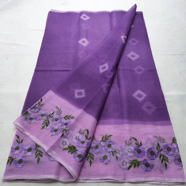 Bold_Bandhej_Kota_Doria_Embroidery_Purple_Saree_Handdyed