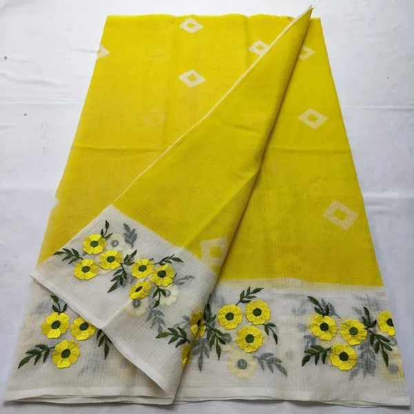Rich_Bandhej_Kota_Doria_Embroidery_Yellow_Saree_Handdyed