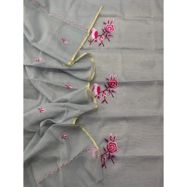 Embroidered_Gorgeous_Kota_Doria_Gray_Suit_(Top+Dupatta)
