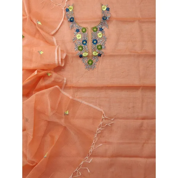 Embroidered_Dynamic_Kota_Doria_Orange_Suit_(Top+Dupatta)