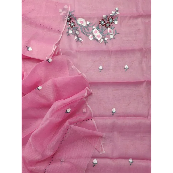 Embroidered_Lustrous_Kota_Doria_Pink_Suit_(Top+Dupatta)