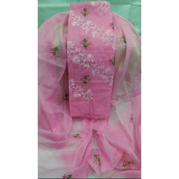 Chikankari_Thoughtful_Kota_Doria_Pink_Suit_(Top+Dupatta)